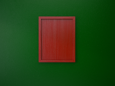 blank frame on interior wall red and green ,christmas tone colorの写真素材