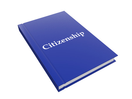 Citizenship book isolated on white background with clipping pathの写真素材