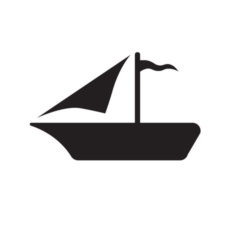 sailing boat flat iconのイラスト素材