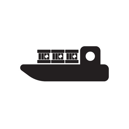 cargo ship flat iconのイラスト素材