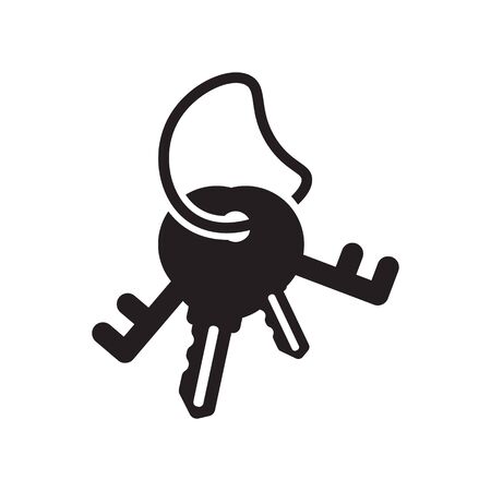 key chain flat iconのイラスト素材