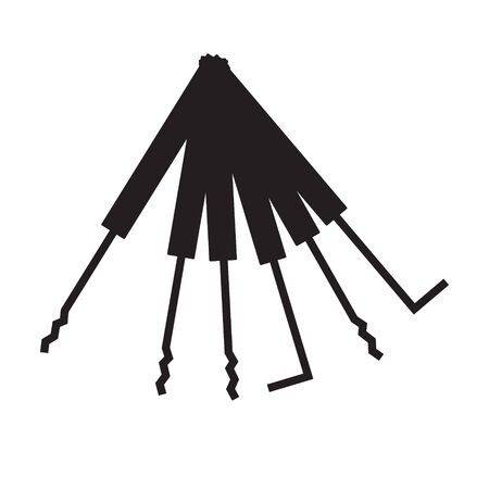 pick lock flat iconのイラスト素材