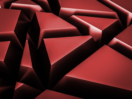 Abstract random cut shape metallic background red colorの写真素材