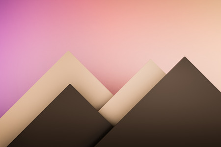 mountain view twilight stack paper material layer background 3d renderの写真素材