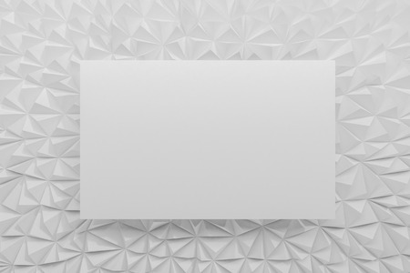 Abstract white low poly background with copy space 3d render