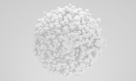 abstract white particle cloud 3d renderの写真素材