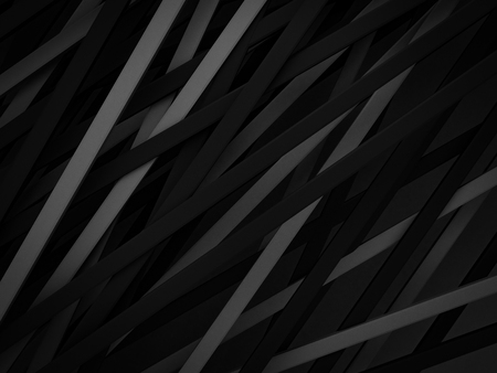 abstract dark black gray stripe line random background 3d renderの写真素材