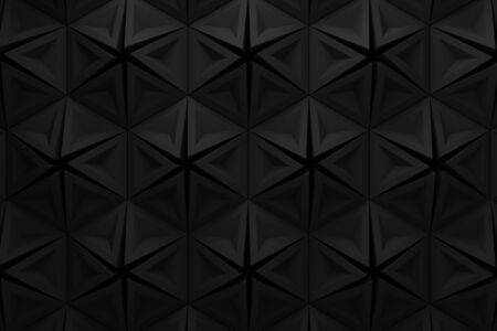 abstract black hexagon aperture blade technology background 3d renderの写真素材