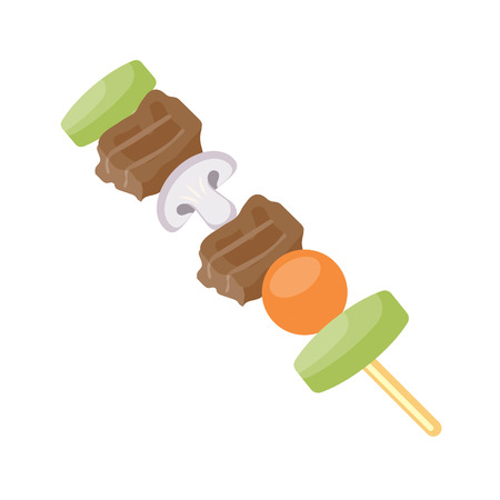 Barbecue bbq flat icon vector isolated on white backgroundのイラスト素材