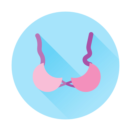 women sexy bra bikini flat icon with long shadowのイラスト素材