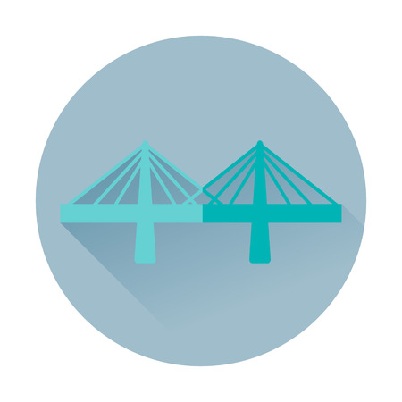 bridge landmark flat icon with long shadowのイラスト素材