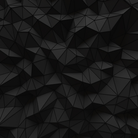 abstract black low poly background structure pattern 3d render. blank empty backdrop with copy space technology modern future business style concept.の写真素材