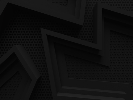 black dark shadow abstract graphics background 3d render.の写真素材