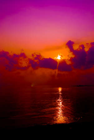 sunrise in the seaの写真素材