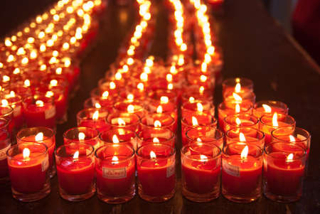 Candles at templeの写真素材