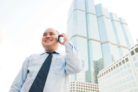 a businessman making a business phone callの写真素材