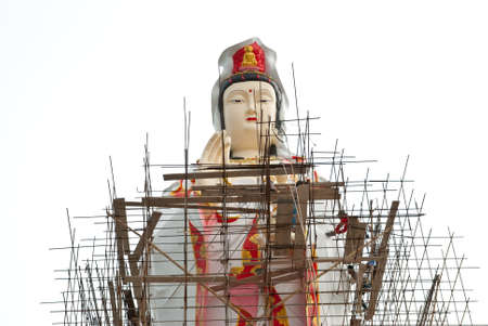 Construction of a Chinese god  The name Kuan Yinの写真素材