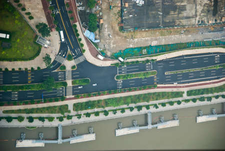 Bird view at City of Guangzhou in chinaのeditorial素材