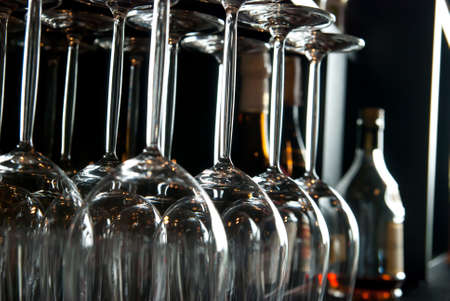 Empty wine glassesの写真素材