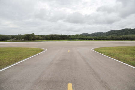 airport runway for airplanes  at the trat in the thailand の写真素材
