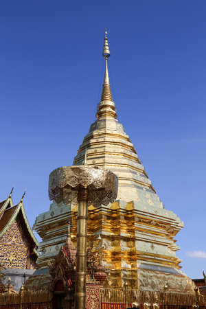 Buddhist Temple of Wat Phrathat Doi Suthep in Chiang Mai, Thailand の写真素材