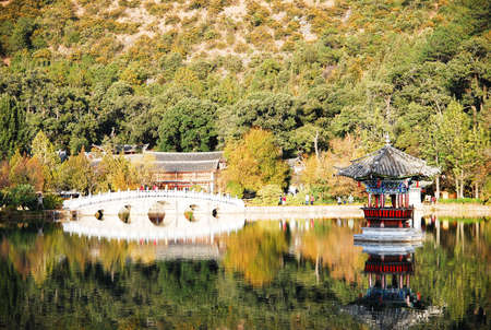 Heillongtan, Black Dragon Pool at Lijiangの写真素材