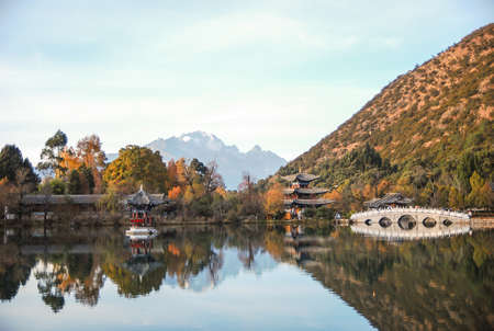 Heillongtan, Black Dragon Pool at Lijiangの写真素材