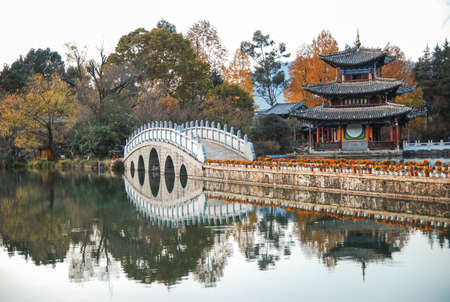 Heillongtan, Black Dragon Pool at Lijiangの写真素材