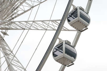 Two cabins Ferris wheel on a background of skyのeditorial素材