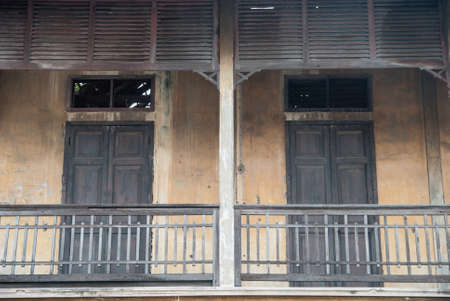 two old wooden doors at upper level のeditorial素材