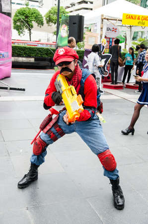 BANGKOK - MAY 25 : Cosplayer as characters Mario Nintendo's Game in Oishi World Cosplay Fantastic 7 on May 25, 2013 at Central World, Bangkok, Thailand. のeditorial素材