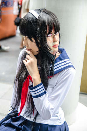 BANGKOK - MAY 25 : Cosplayer as characters Tomie Ulimited in Oishi World Cosplay Fantastic 7 on May 25, 2013 at Central World, Bangkok, Thailandのeditorial素材