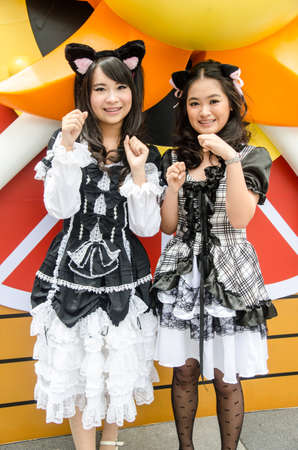 BANGKOK - MAY 25 : Cosplayers as characters Kuroneko of Ore no Imouto ga Konnani Kawaii Wake ga Nai in Oishi World Cosplay Fantastic 7 on May 25, 2013 at Central World, Bangkok, Thailand.のeditorial素材