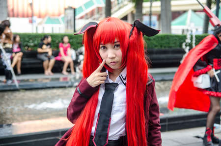 BANGKOK - SEPTEMBER 01   An unidentified Japanese anime cosplay pose in Japan Festa in Bangkok 2013...