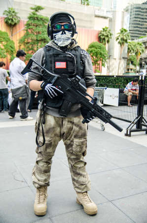 BANGKOK - SEPTEMBER 1   A cosplayer dressed as a soldier attends an informal cosplay meet in Japan...