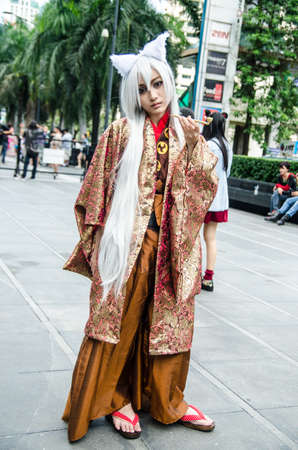 BANGKOK - SEPTEMBER 1   Unidentified Japanese anime cosplay pose in Japan Festa in Bangkok 2013 on...