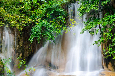 Forest Stream and Waterfall in kanchanaburi, Thailand