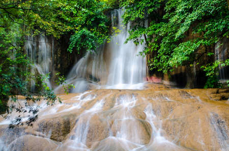 Forest Stream and Waterfall in kanchanaburi, Thailand