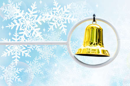 Christmas bell toy with space for your text isolated on whiteの写真素材