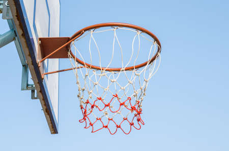basketball hoop and a cageの写真素材