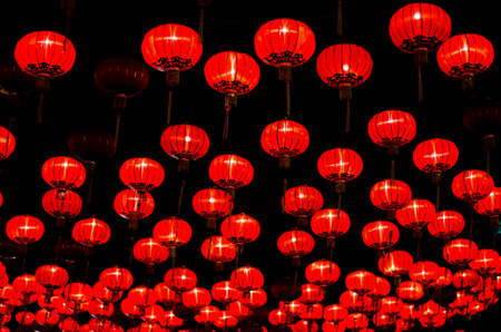 Chinese lanterns during new year festivalの写真素材