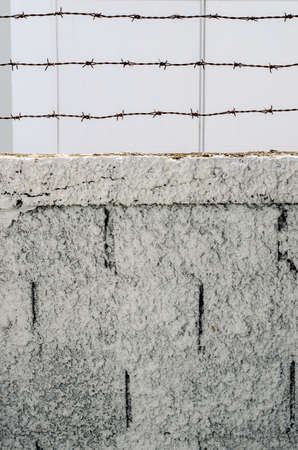 Steel fence outdoorsの写真素材