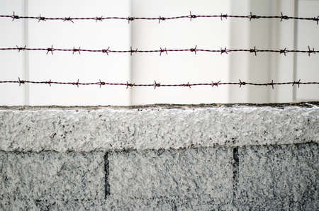 Steel fence outdoorsの写真素材
