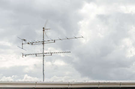 television antenna on roofの写真素材