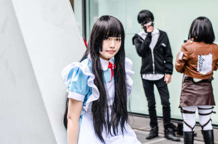 BANGKOK, THAILAND - AUGUST 31: Thai cosplayers dress as the characters from cartoon and game in...