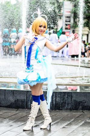 BANGKOK, THAILAND - AUGUST 31: Thai cosplayers dress as the characters from cartoon and game in Japan festa in Bangkok on August 31, 2014 at Central World, Bangkok, Thailand.のeditorial素材