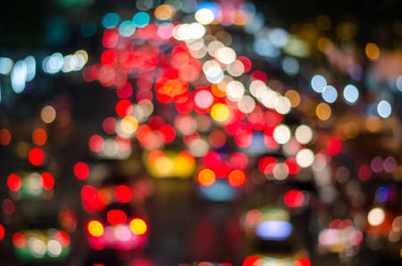Bokeh from car light on the traffic roadの写真素材