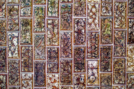 tile wall with pattern plaster, background and texture surface