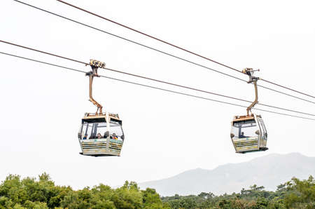 HONG KONG - 2015  February 7 : Cable cars of Ngong Ping on Lantau island of Hong Kong on February 7,...
