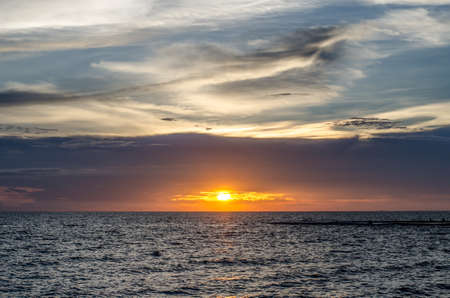 Sunset over the seaの写真素材